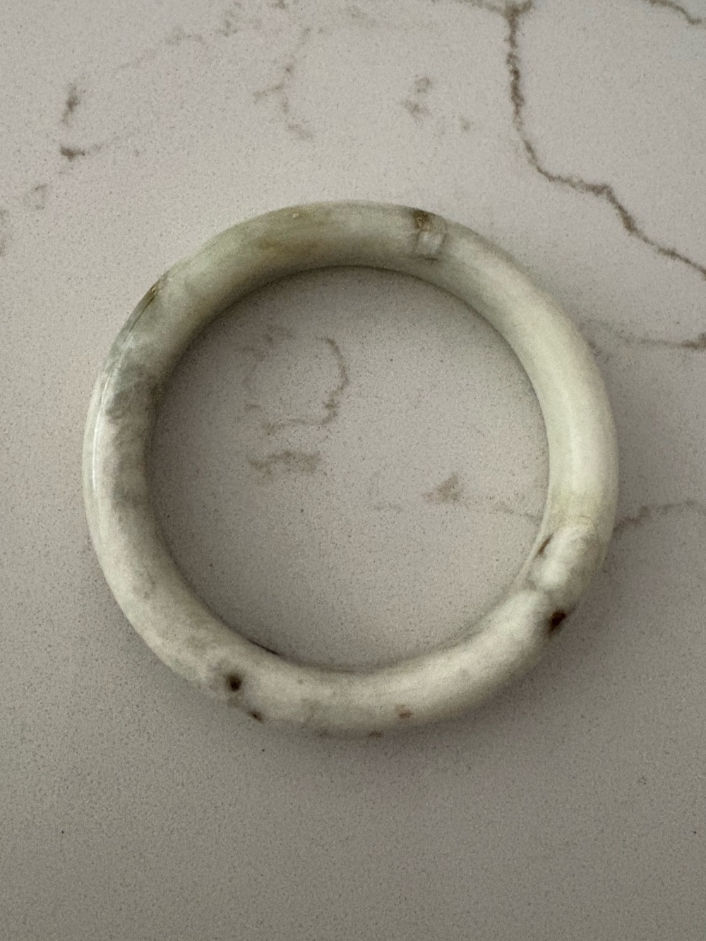 Natural White Jade Bangle Bracelet